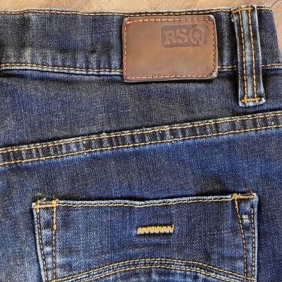 RSQ Melbourne Straight Leg Slightly Distressed Dark Blue Wash Jeans, 30x28 - Picture 11 of 11